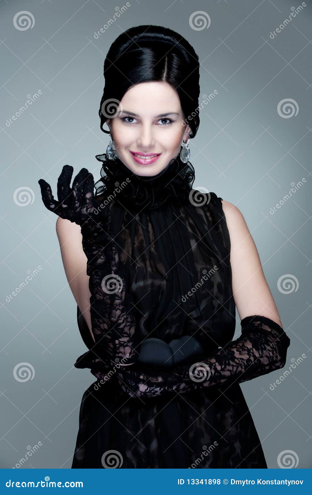 Attractive Young Woman in Black Dress Stock Photo - Image of glamour ...