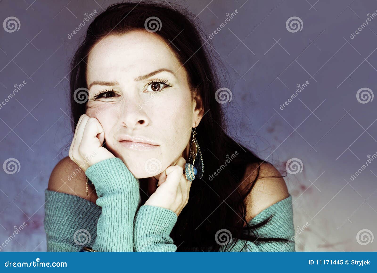 Attractive Young Woman Head in Hands Stock Image Image of sadness