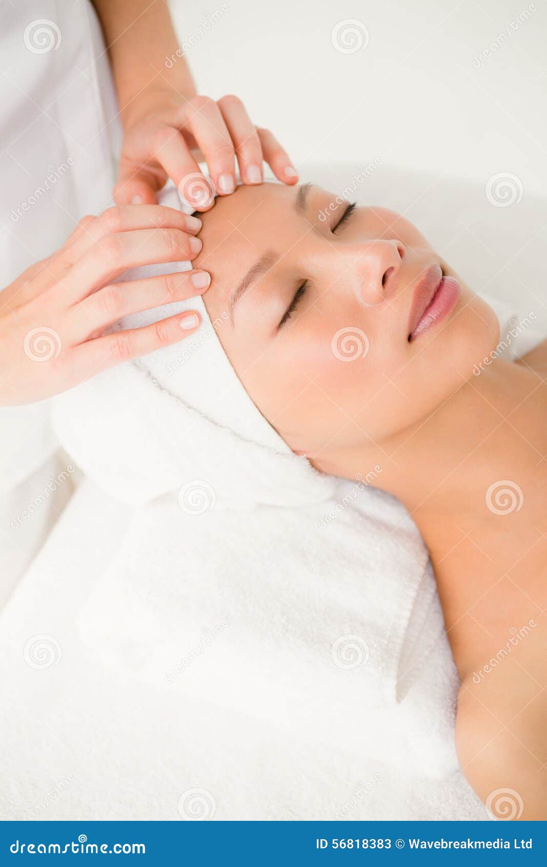 Attractive Young Woman Receiving Forehead Massage Stock Image Image Of Face Shoulder 56818383