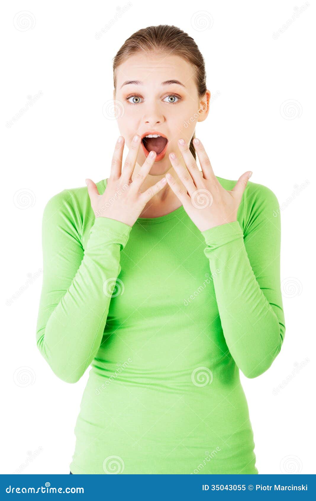 Attractive Young Woman in a Shock. Stock Image - Image of lips ...
