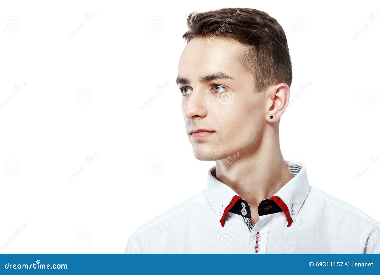 Attraktiver Junger Mann, Der Seitlich Schaut Stockbild Bild von
