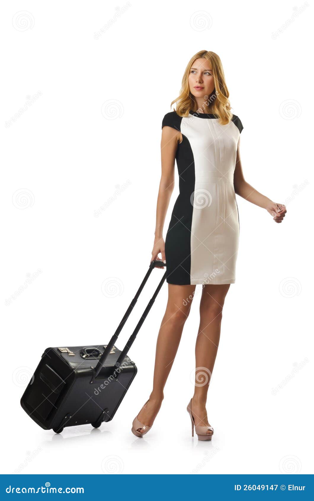 Attrative Woman with Suitcase Stock Image Image of teenager, female