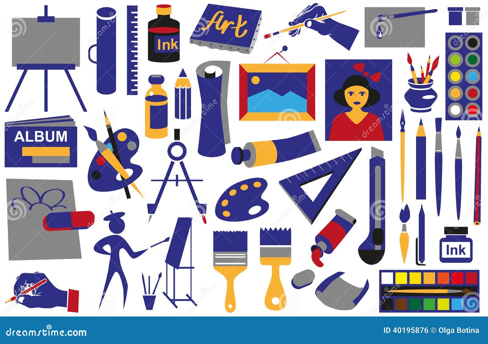 Attributes art icons stock vector. Illustration of background 40195876