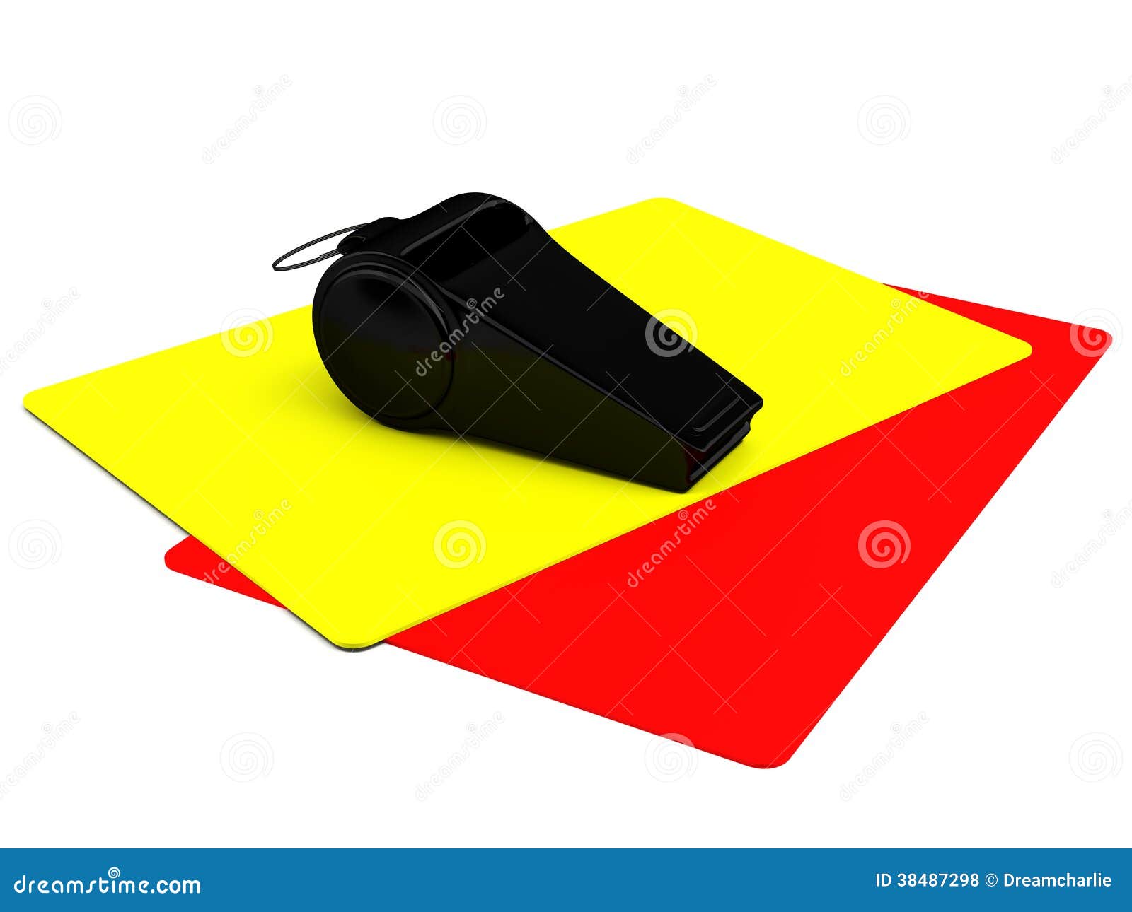 Attributi Di Un Arbitro Di Calcio: Giallo E Cartellini Rossi, Un Fischio  Illustrazione di Stock - Illustrazione di riferimento, dimensionale:  38487298