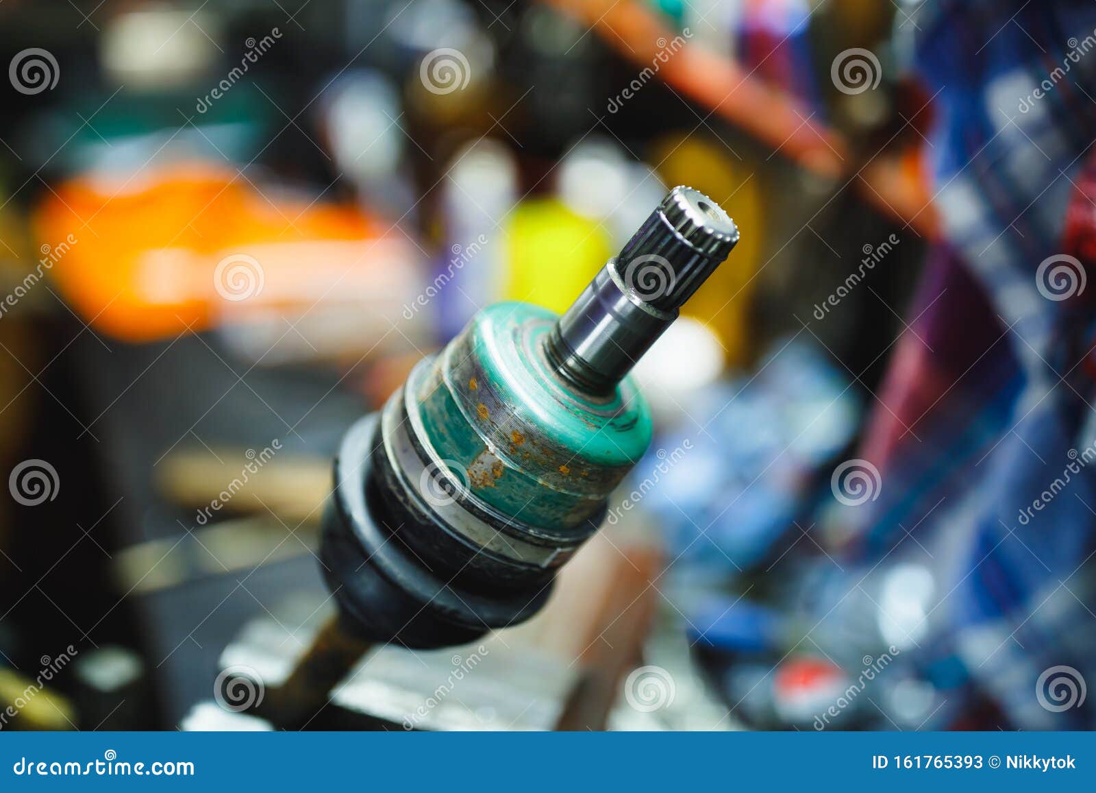 ATV Constantvelocity CV Joint Repair in Old Garage Stock Image Image