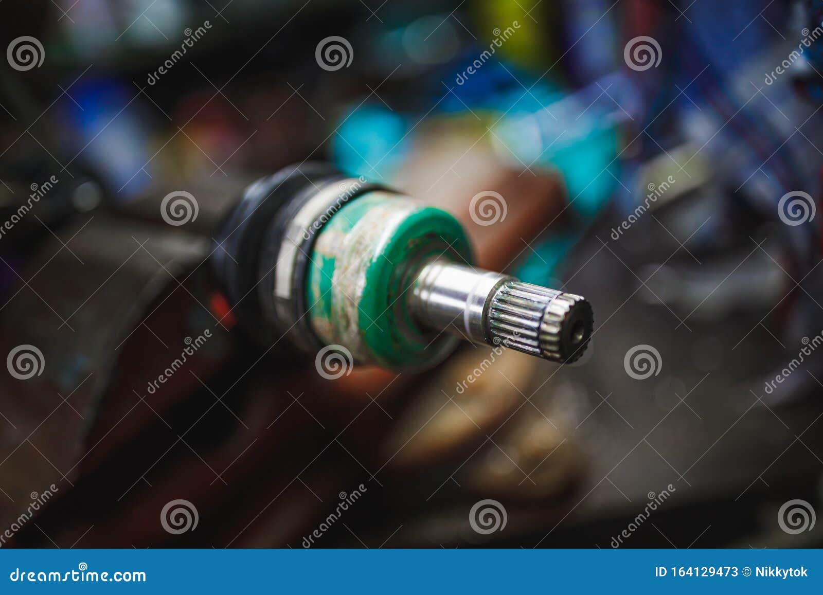 ATV Constantvelocity CV Joint Repair in Old Garage Stock Image Image