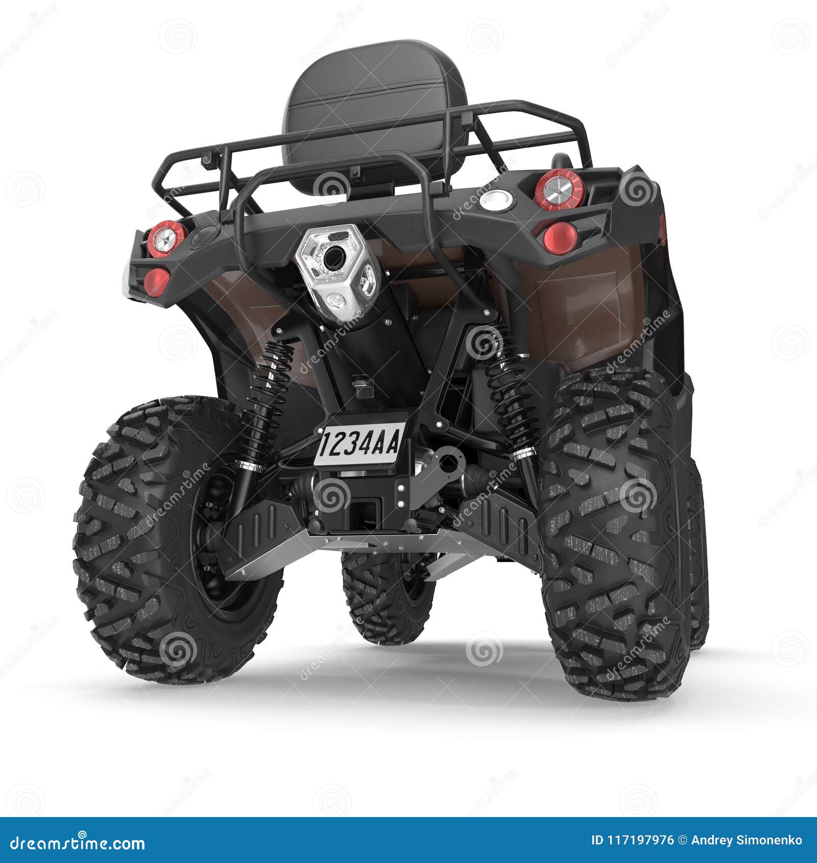 ATV Four Wheeler Bike on White. 3D Illustration Stock Illustration -  Illustration of render, wheeler: 117197976