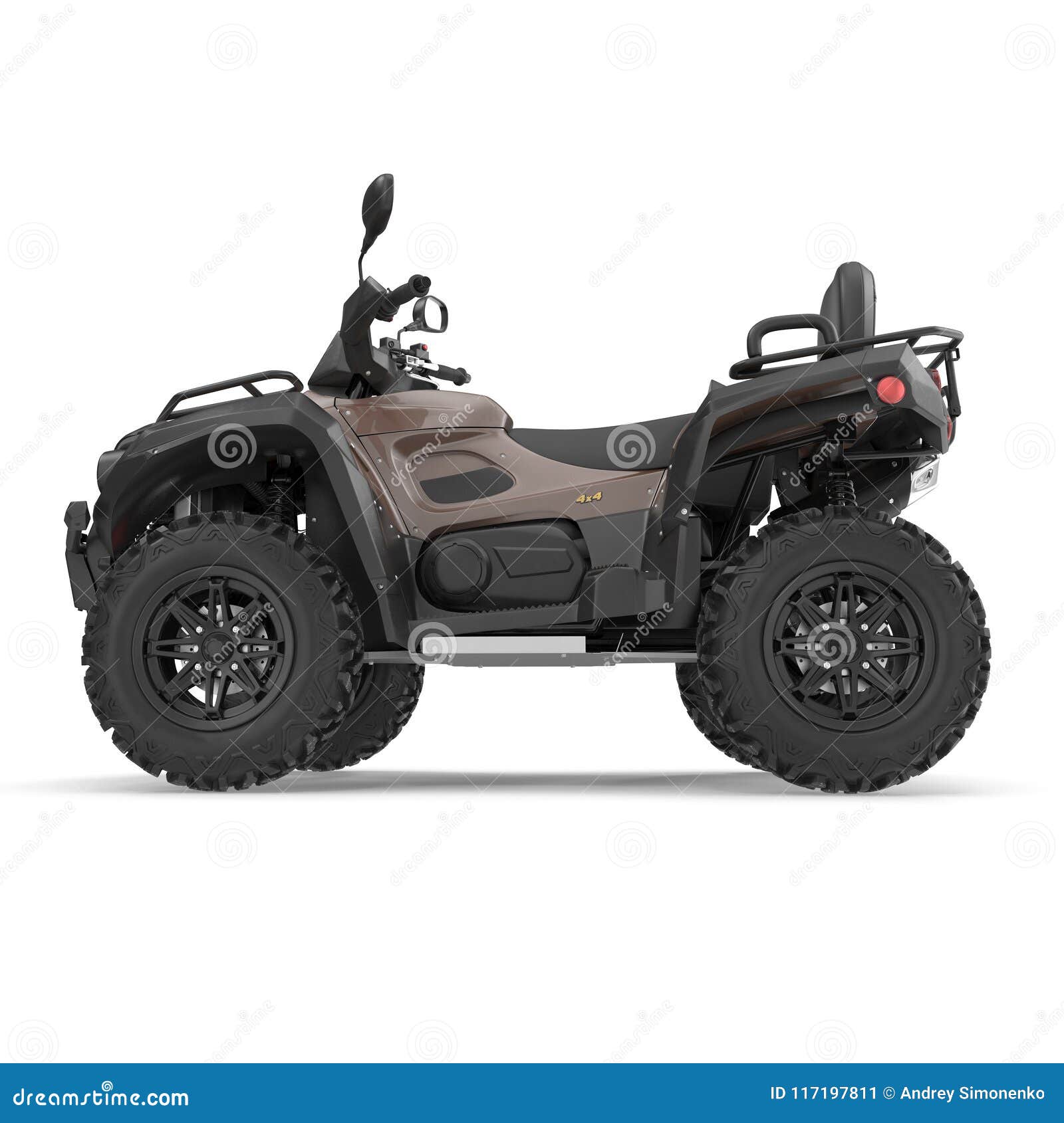 ATV Four Wheeler Bike on White. 3D Illustration Stock Illustration -  Illustration of sports, drive: 117197811