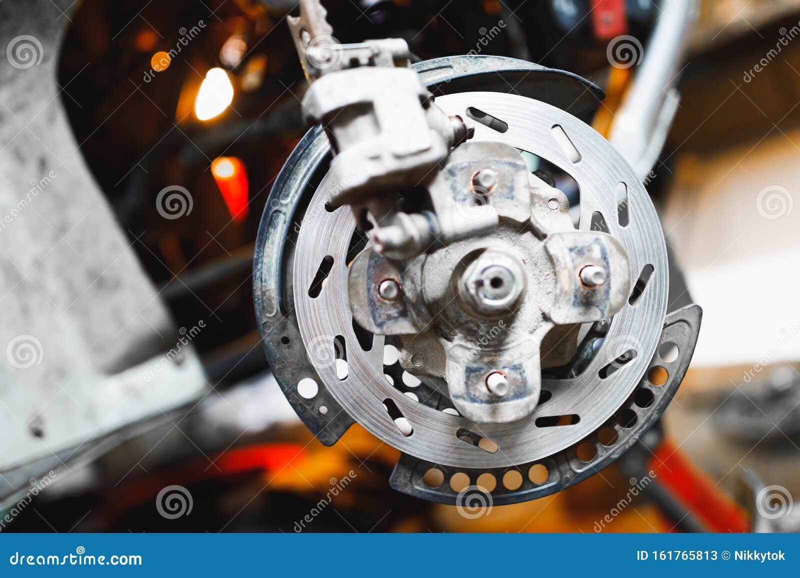 ATV Hydraulic Disc Brake Caliper System Stock Image Image of metal