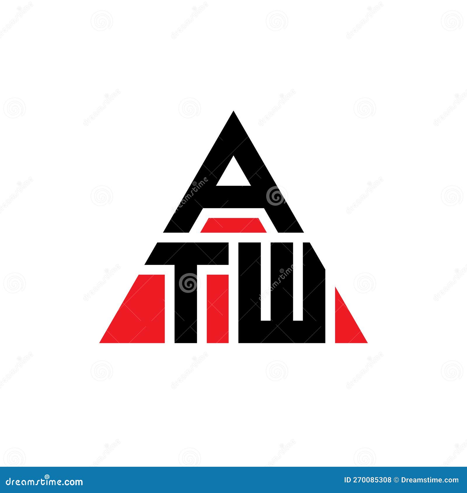 atw triangle letter logo  with triangle . atw triangle logo  monogram. atw triangle  logo template with red