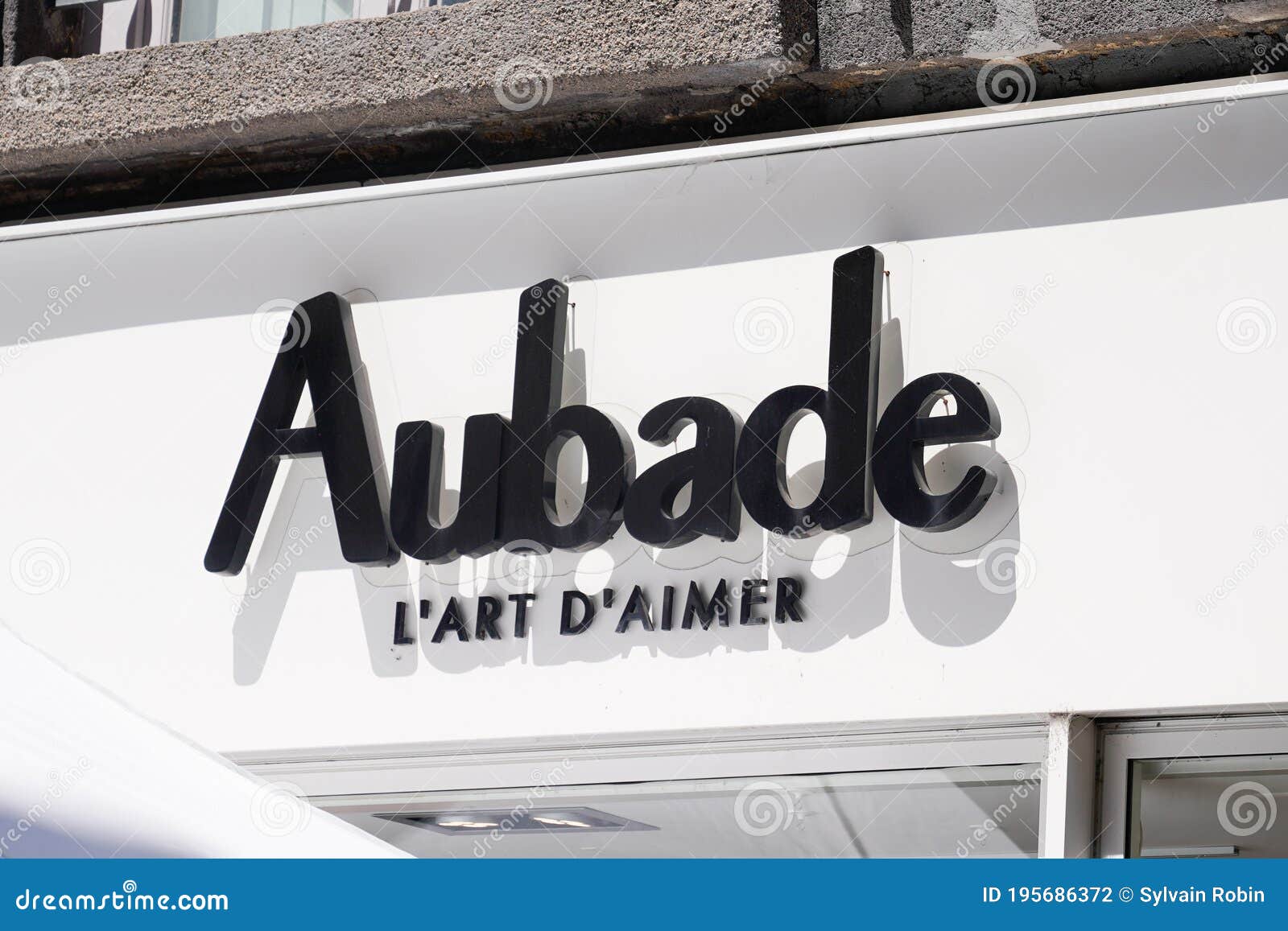 Aubade Logo and Sign Text Front of Boutique Underwear Lingerie Store ...