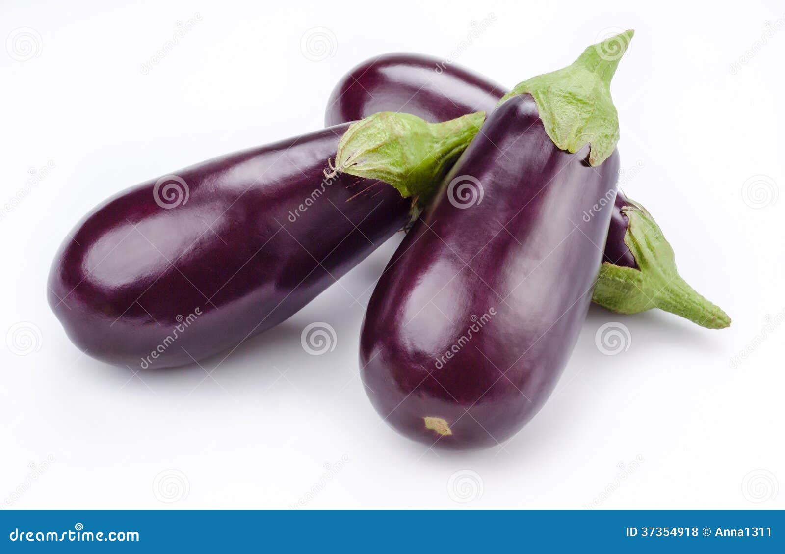 Aubergine (eggplant) Isolated on White Stock Photo Image of green