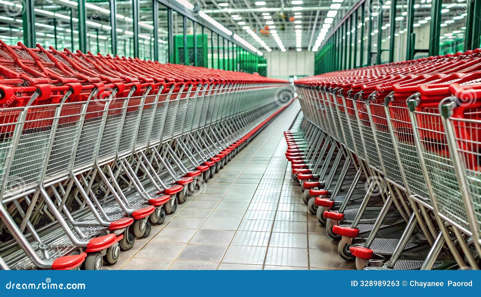 auchan shopping carts: a study in perspective and depth  generative ai