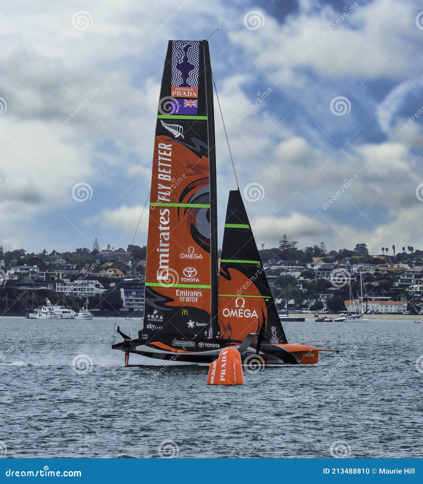 The Italian yacht of Team Luna Rossa shown in action during the