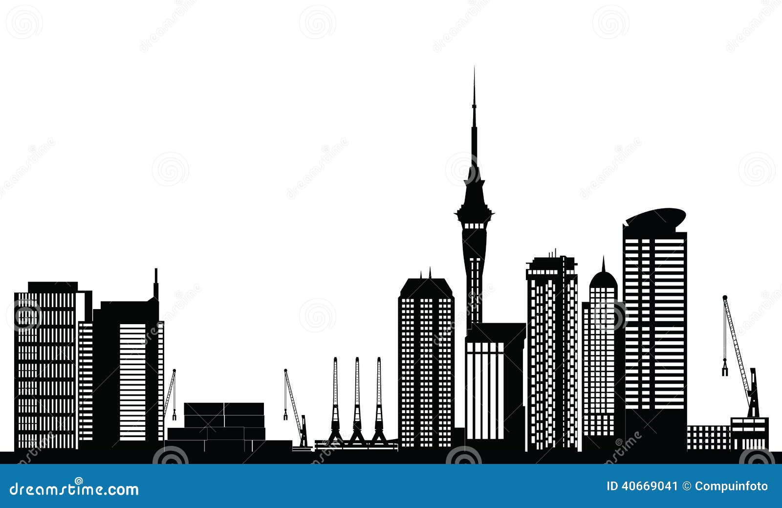 Auckland Skyline Stock Vector - Image: 40669041