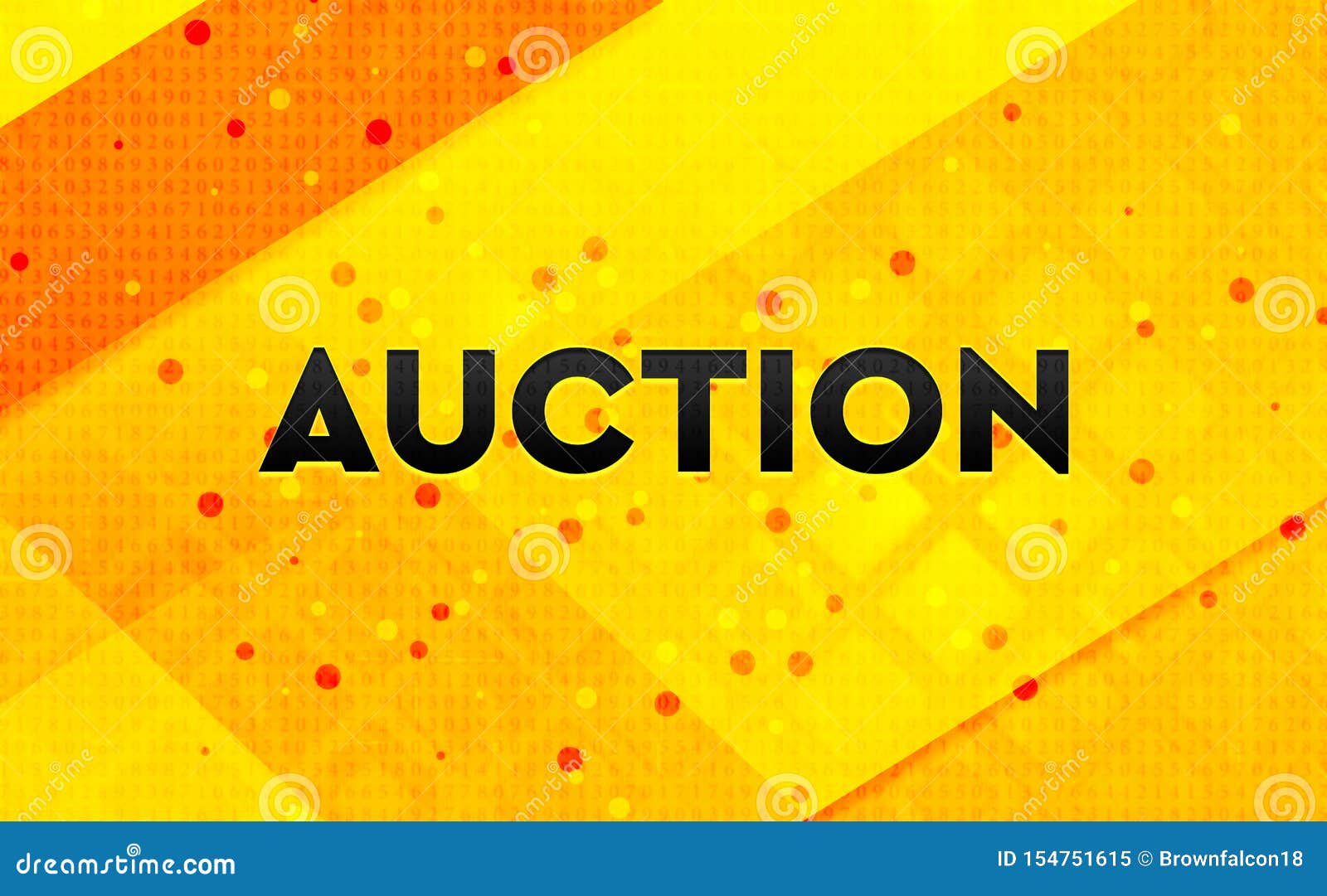 Auction Abstract Digital Banner Yellow Background Stock Illustration ...