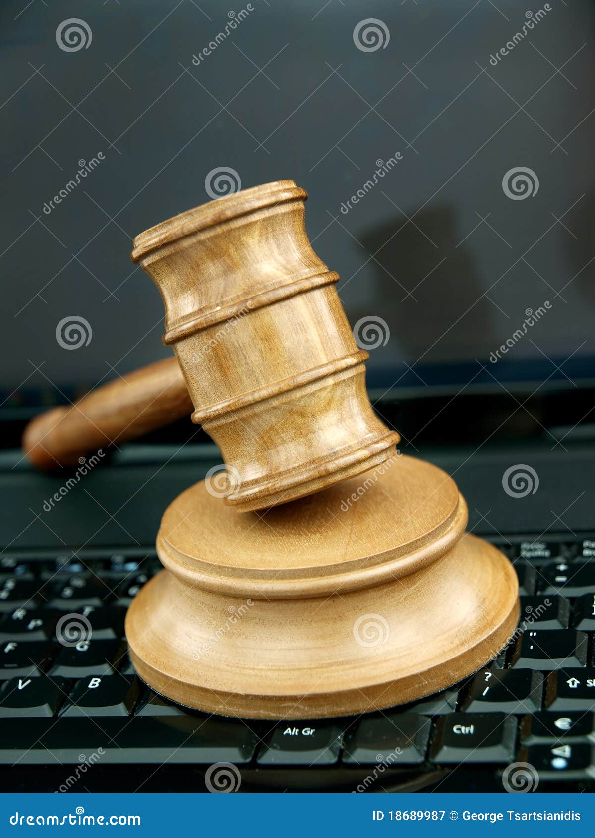 Auction Gavel and Technology Stock Image Image of computer