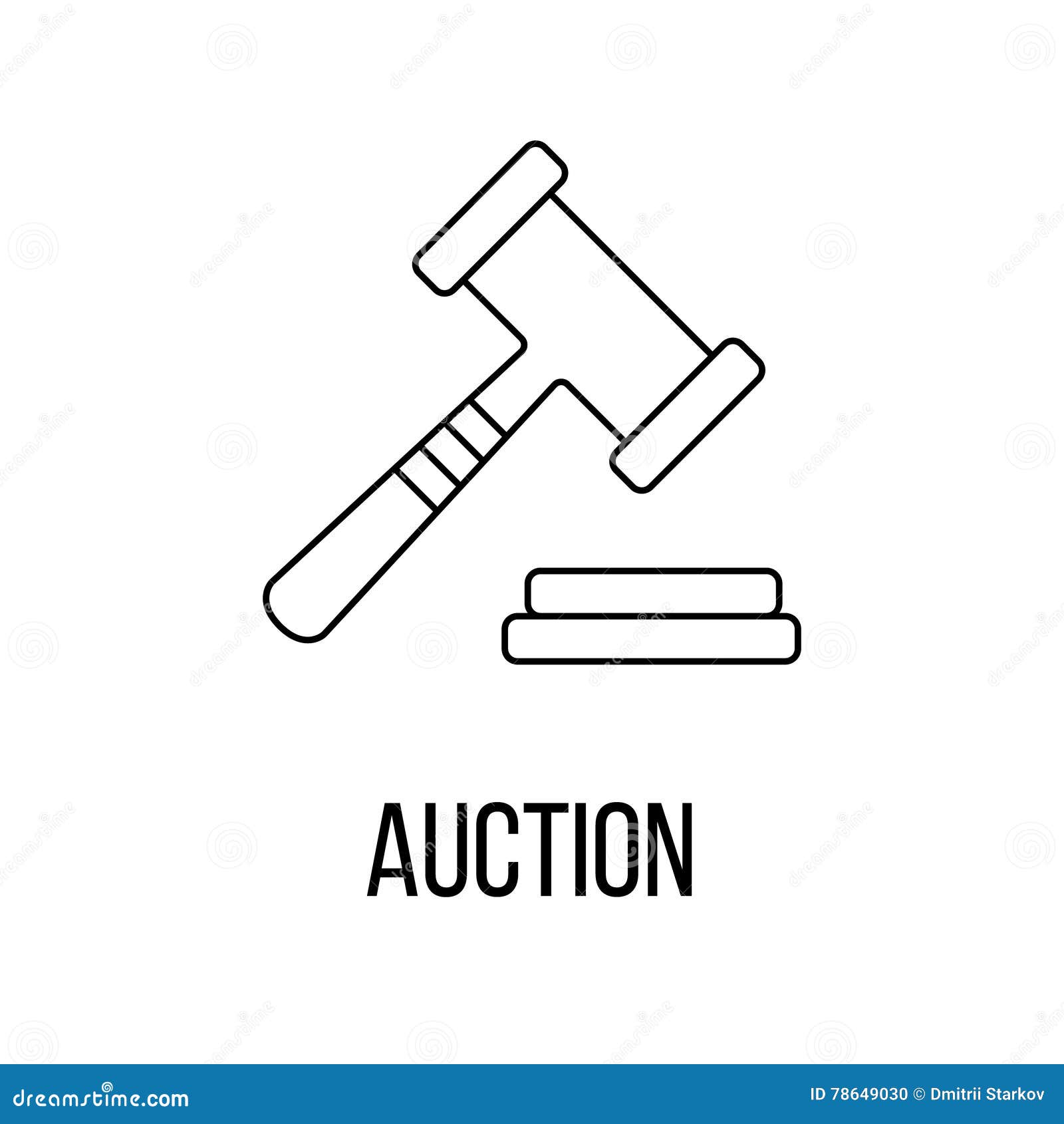 Auction Icon Vector Set. Bargaining Illustration Sign Collection. Sold
