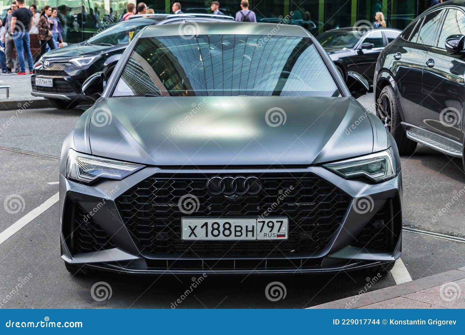 Audi A6 C8 2020 Model in Black Matte Color, Stands on Parking Slot. Frontal  View Editorial Stock Image - Image of model, facade: 229017744