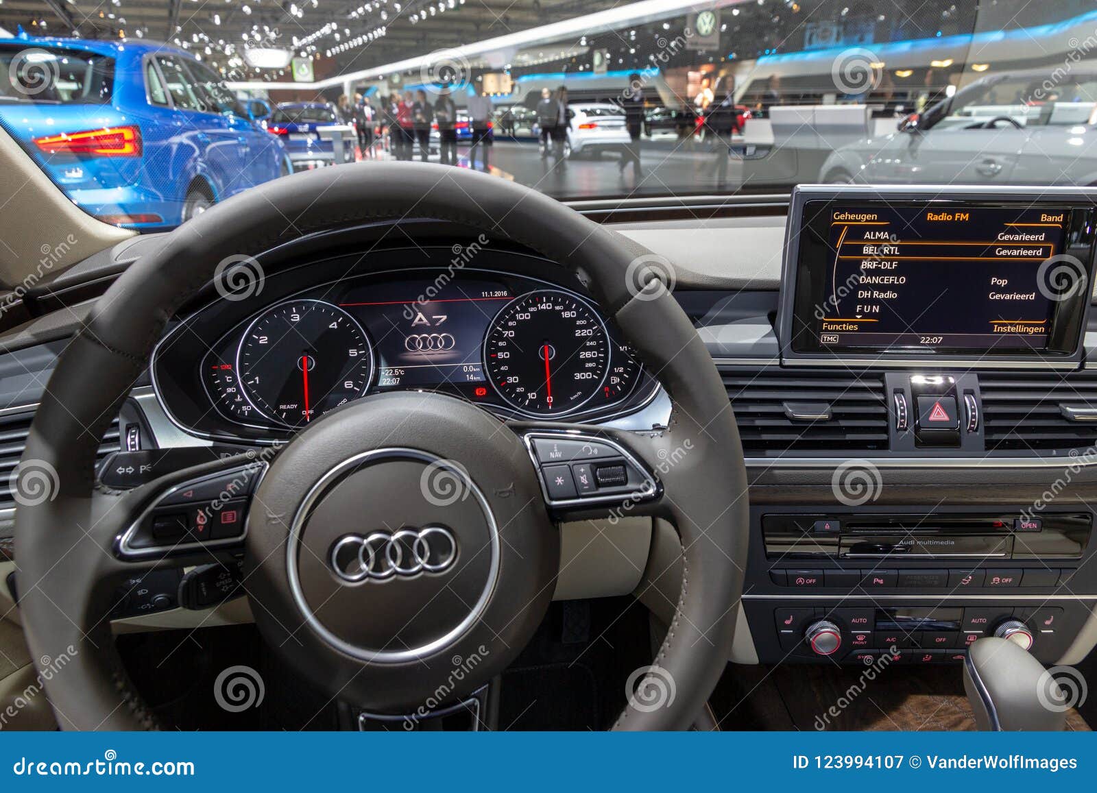 Audi A7 Car Interiour Dashboard Editorial Photography