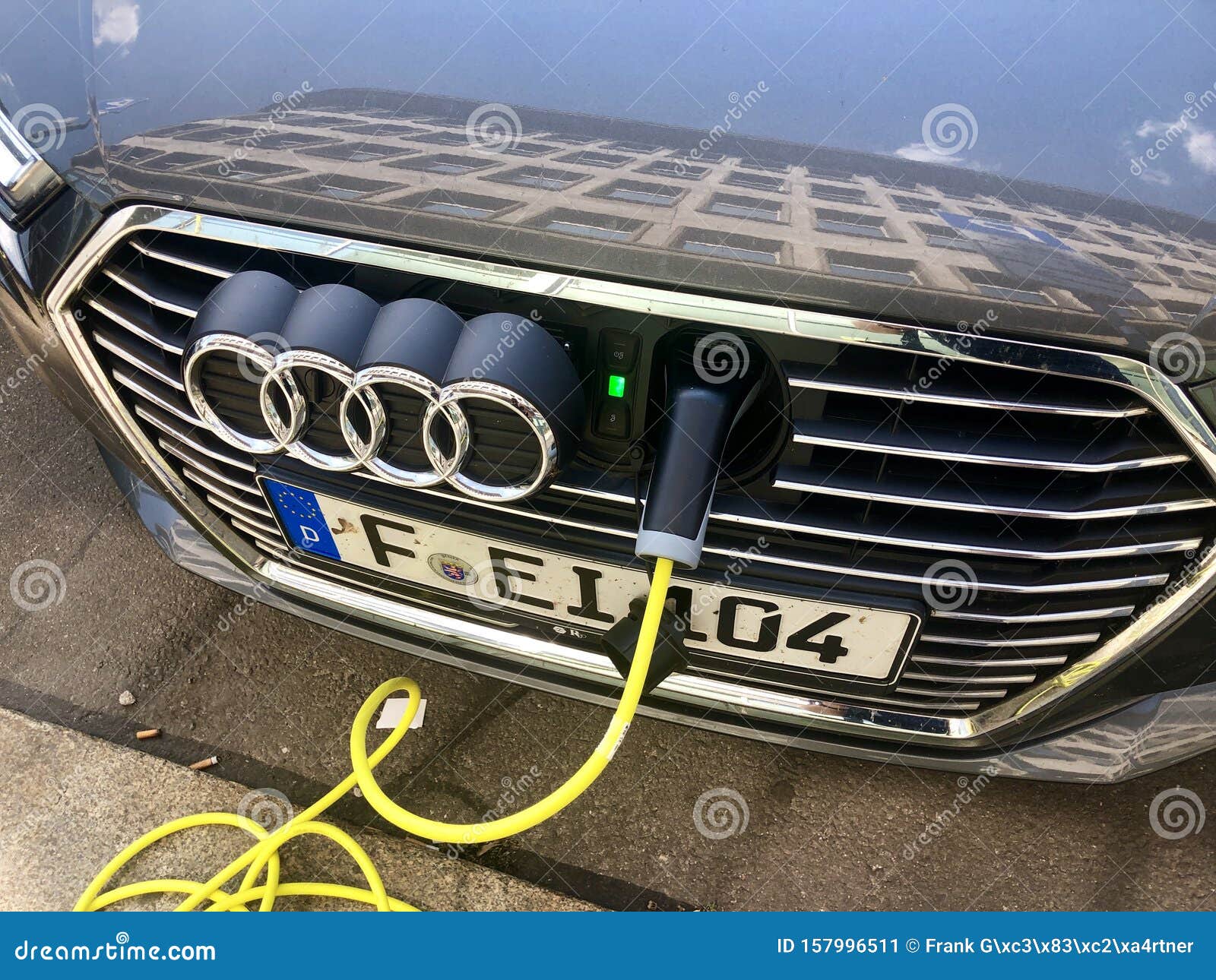 An Audi A3 Plug-in Hybrid Charging in the of Leipzig, Germany. Editorial Photo - Image of connector, charge: 157996511