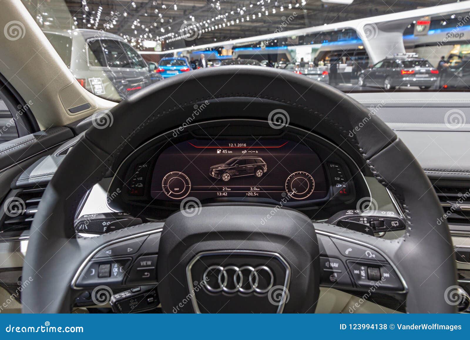 Audi Q7 Suv Car Dashboard Interior Editorial Stock Photo