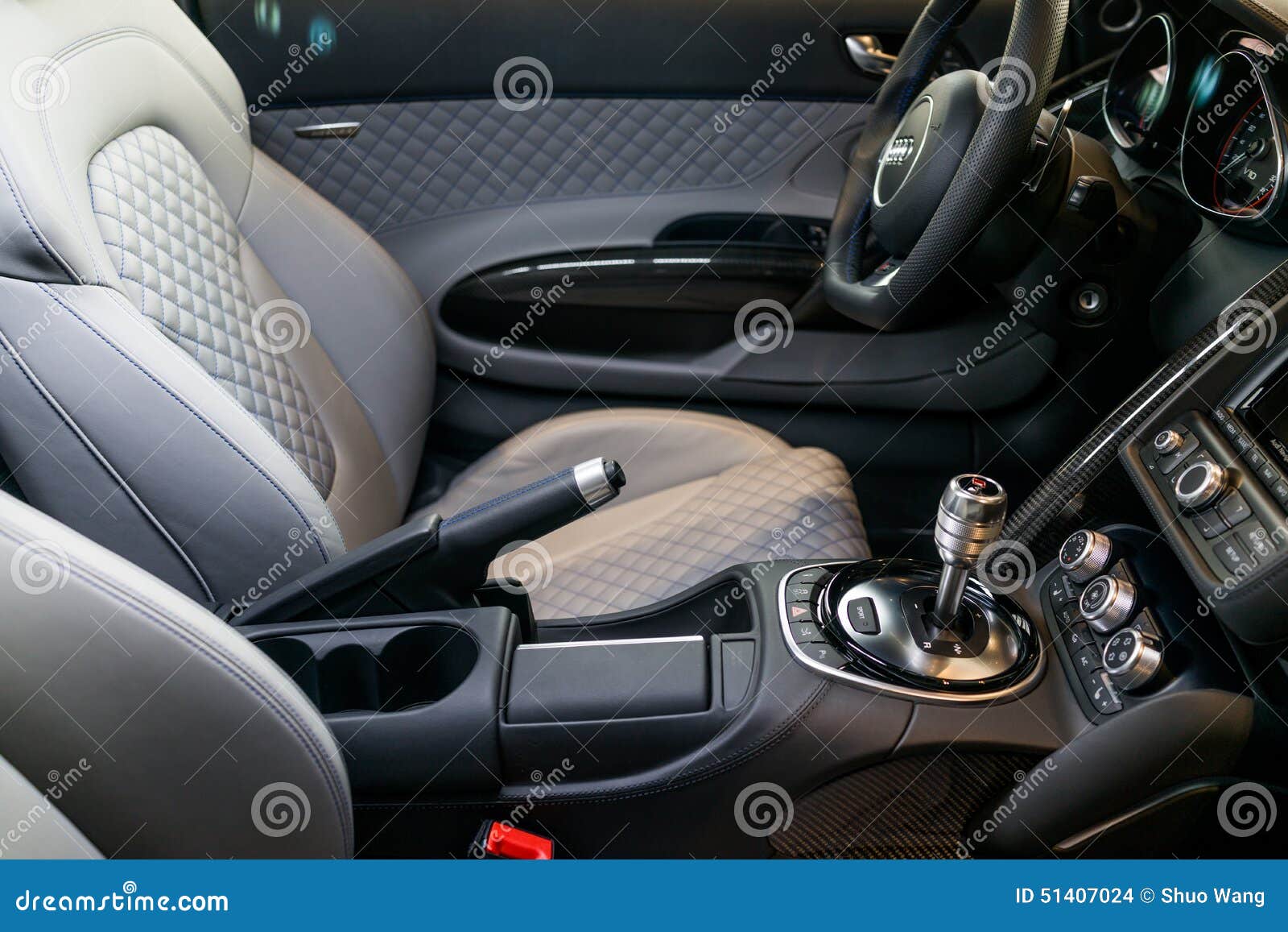 Audi sport car interior editorial stock image. Image of inside 51407024