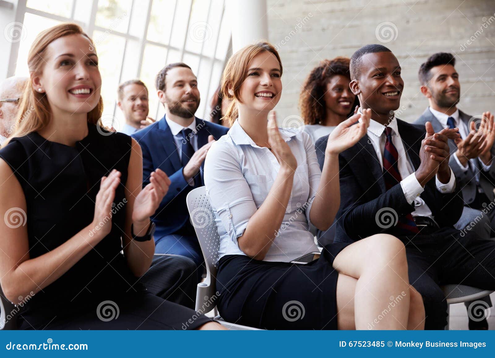 Audience Applauding Speaker at Business Conference Stock Image - Image