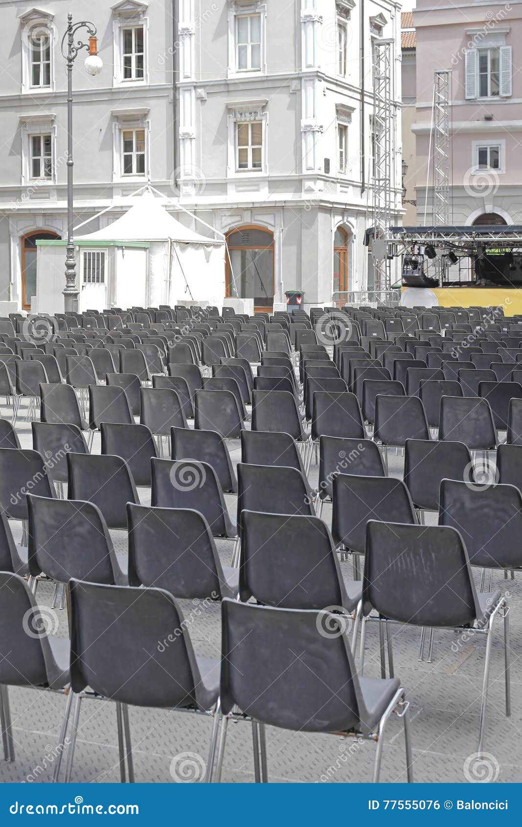 Audience Chairs Outdoor stock photo. Image of portable 77555076
