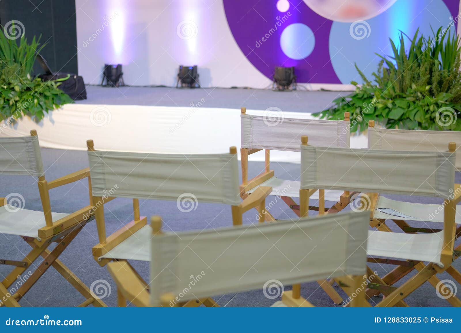 Audience Director Chair & Stage Stock Image Image of entertainment, object 128833025