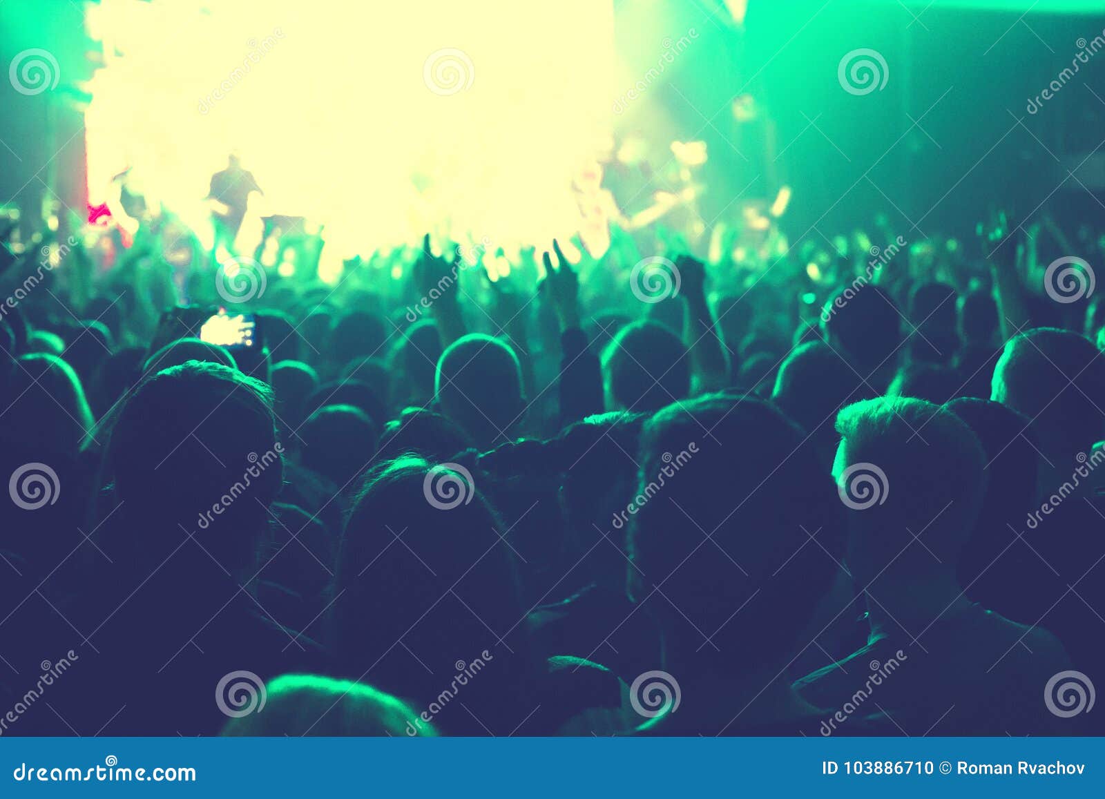 The Audience Watching the Concert on Stage. Stock Photo - Image of ...
