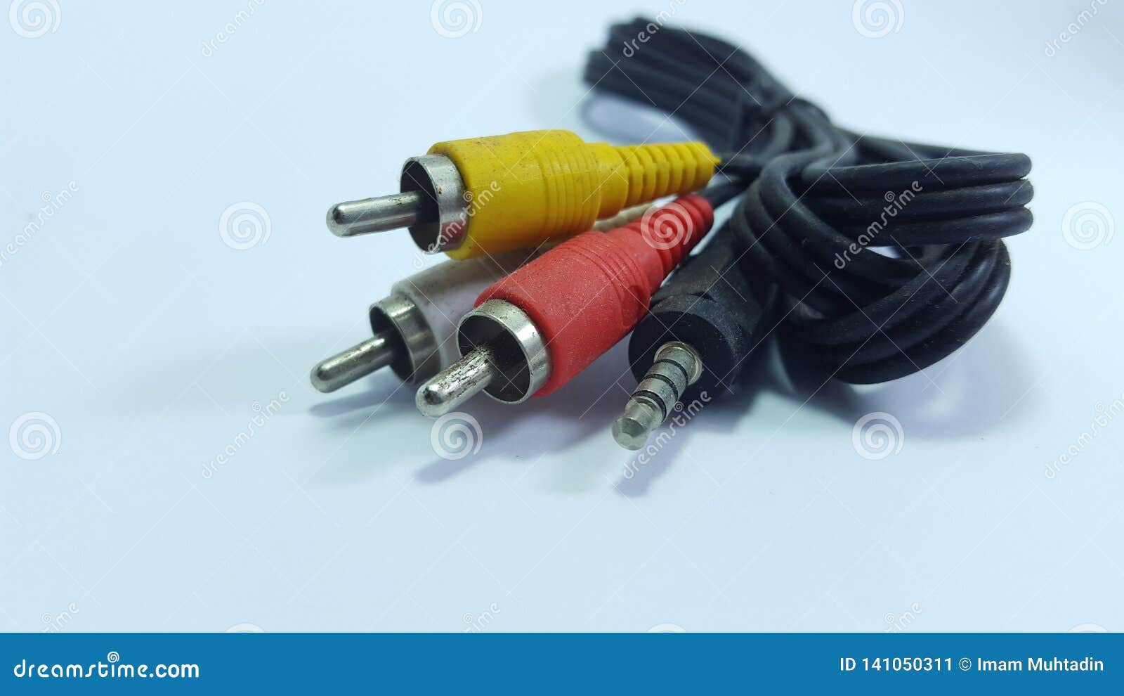 Audio Cable, Video on Analog Television. Stock Image Image of