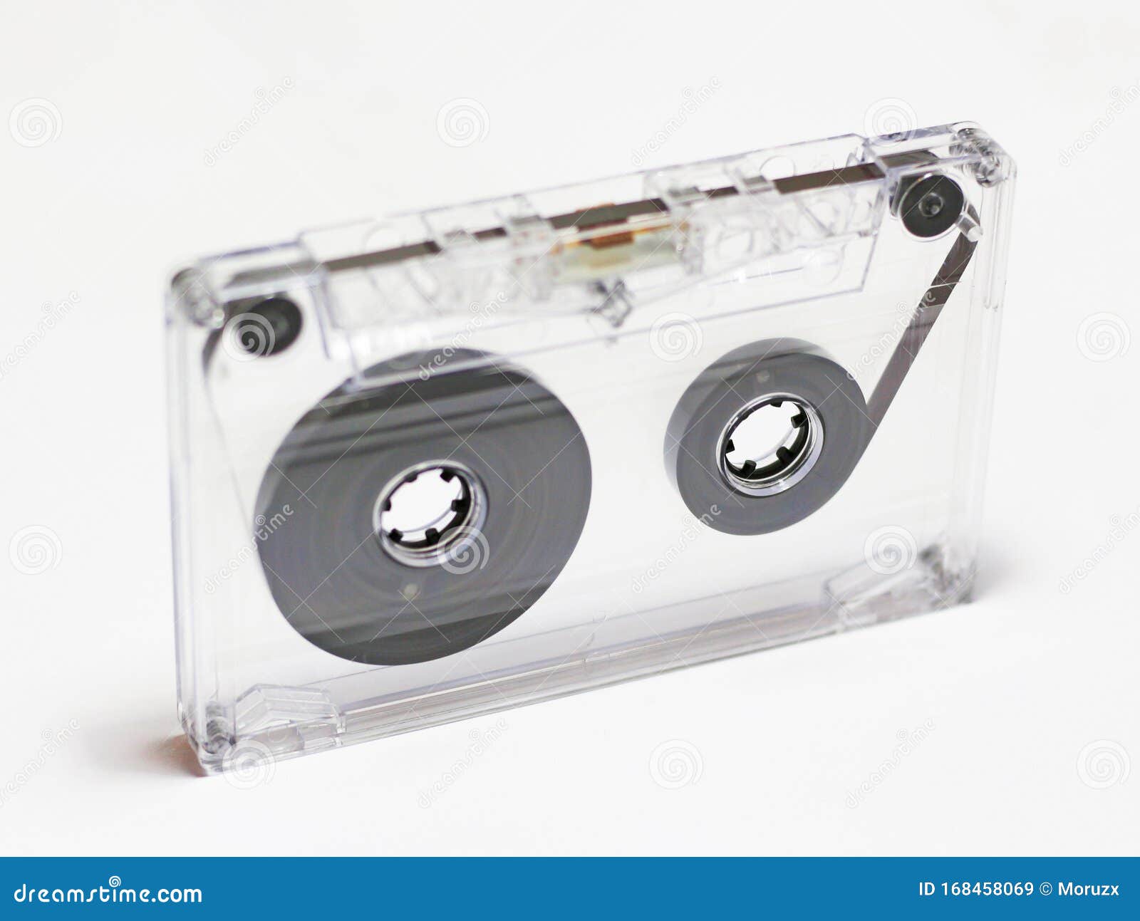 Audio Tape Cassette in Clear Case Isolated on White Stock Photo - Alamy