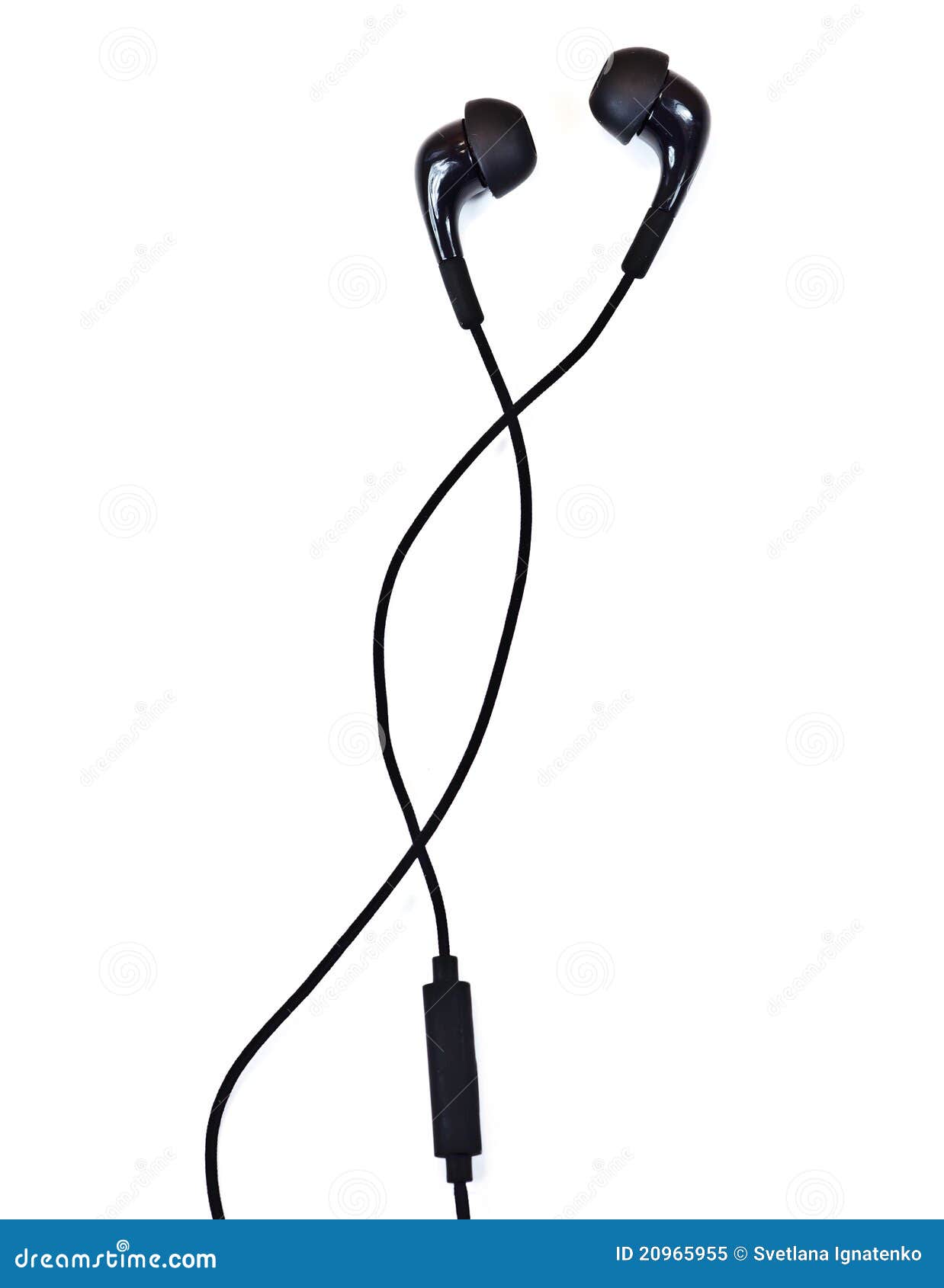 audio earphones on white background