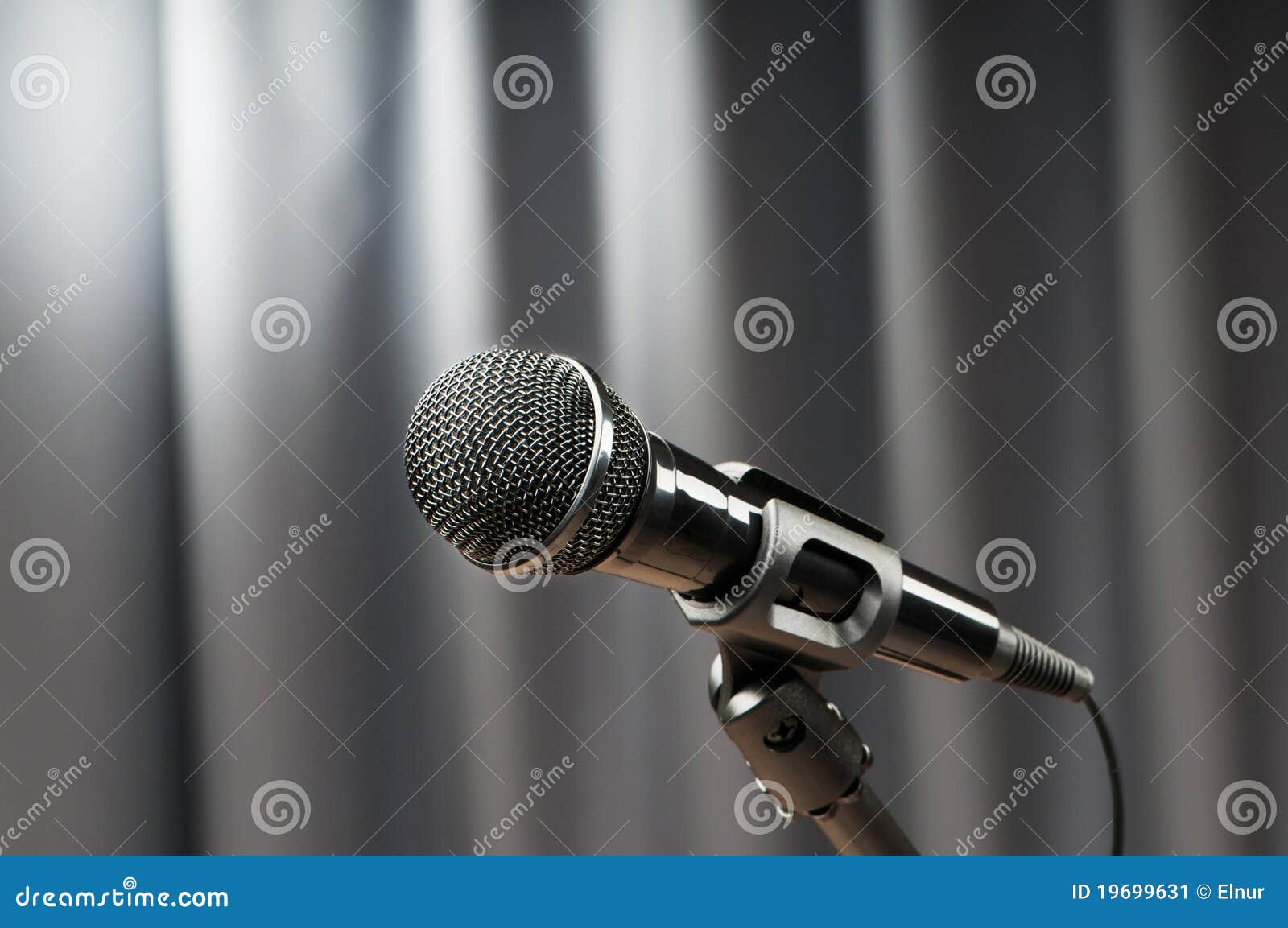 Audio Microphone On The Background Stock Image Image of curtain