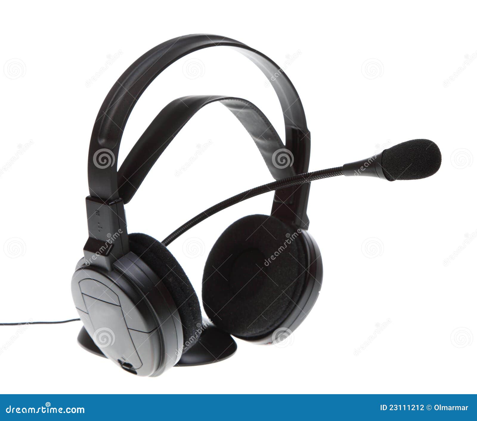 Audio Microphone Headphones Isolated Stock Photo Image of head