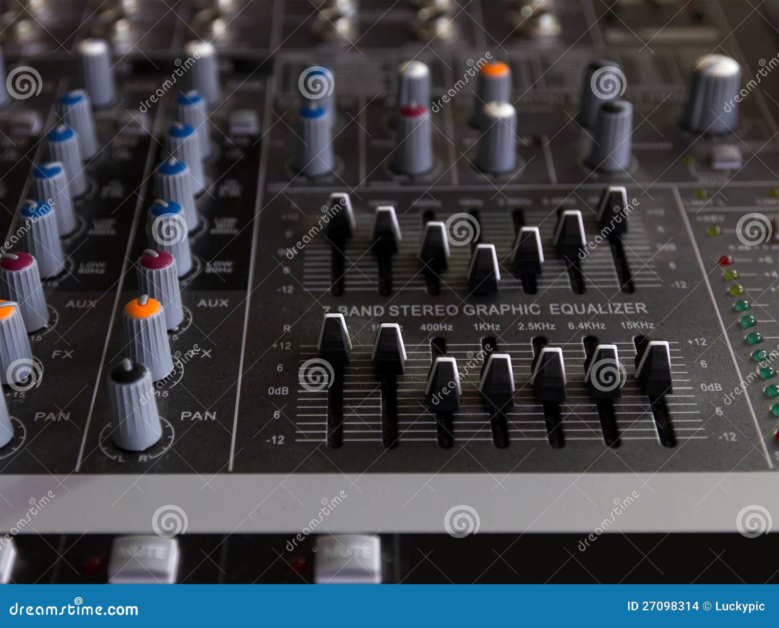 Audio mixer board stock photo. Image of club, audio, knob 27098314