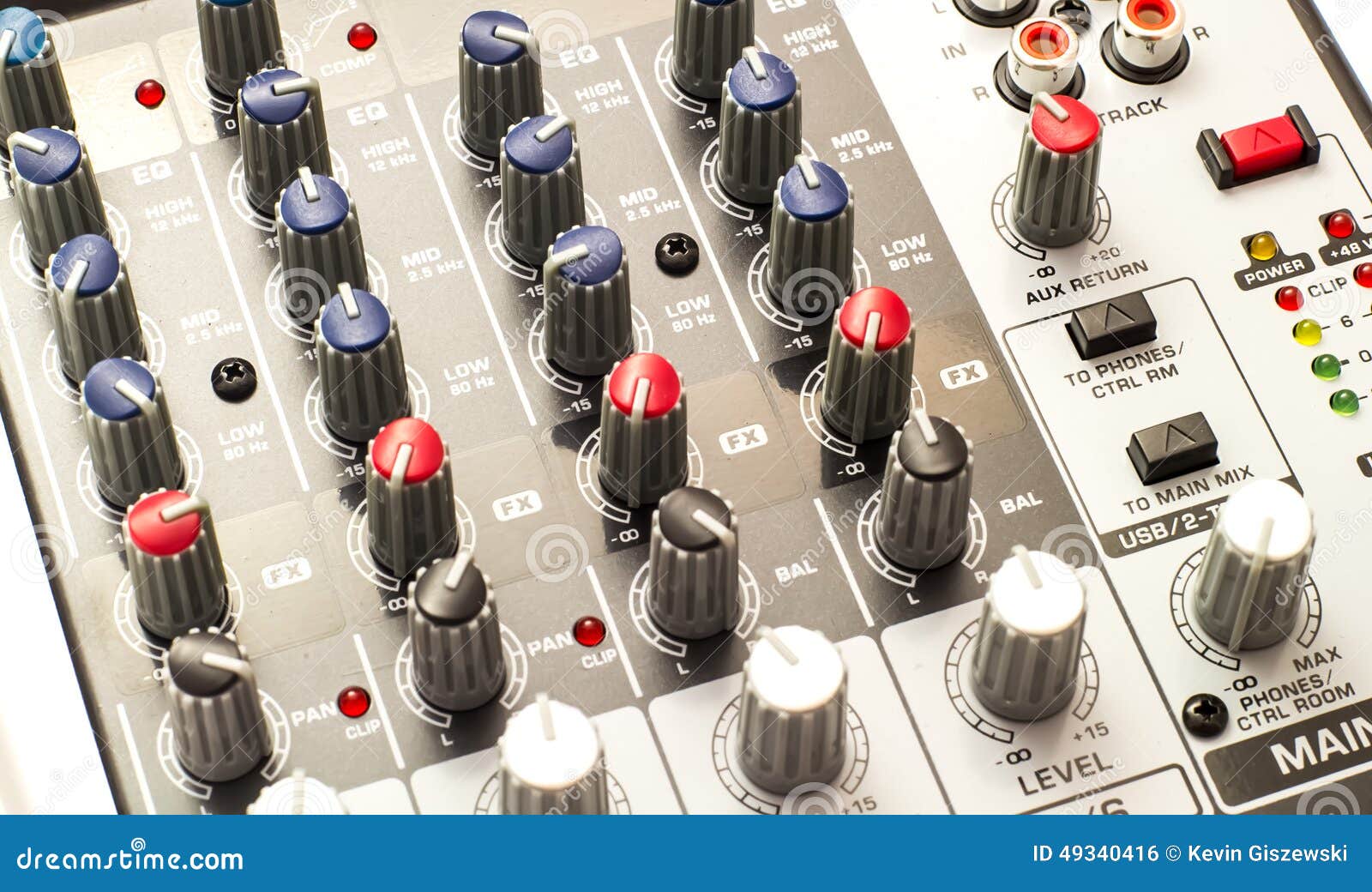 Audio Mixer Board stock photo. Image of bass, room, equalizer 49340416
