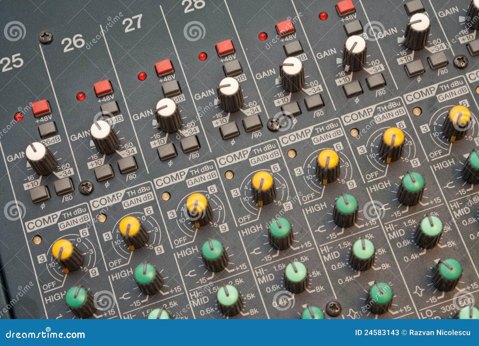 Audio mixer detail stock image. Image of detail, input - 24583143