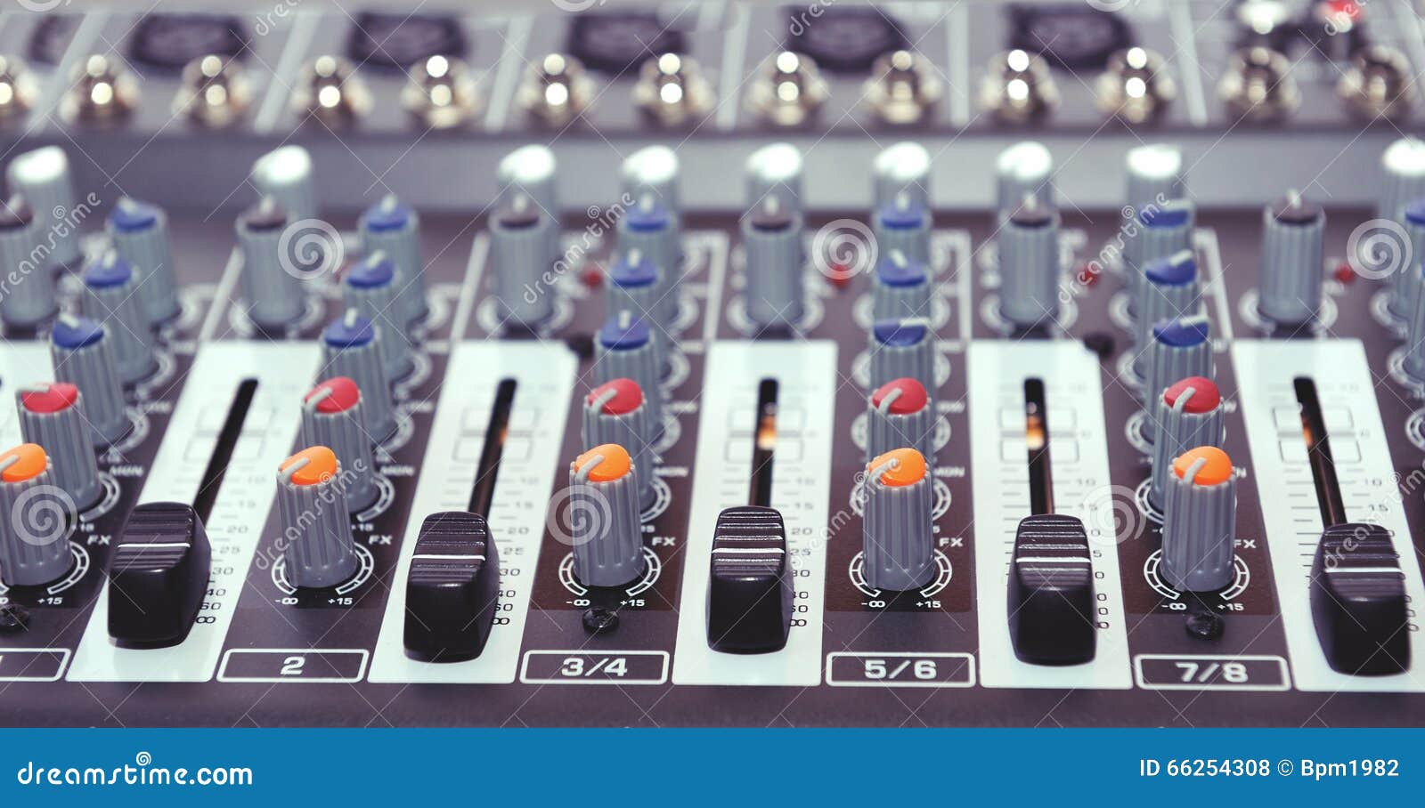 Audio Mixer, Music Equipment Stock Photo Image of hand, level 66254308