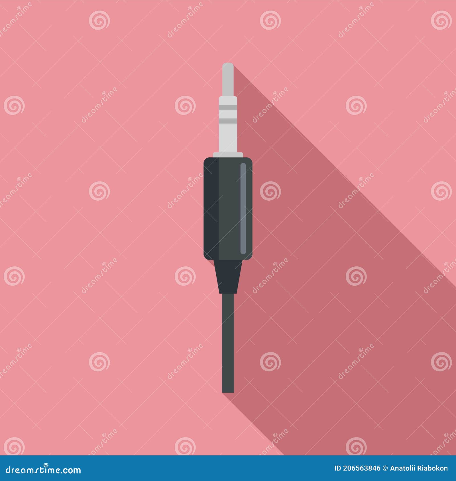 Audio Plug Icon, Flat Style Stock Illustration Illustration of line