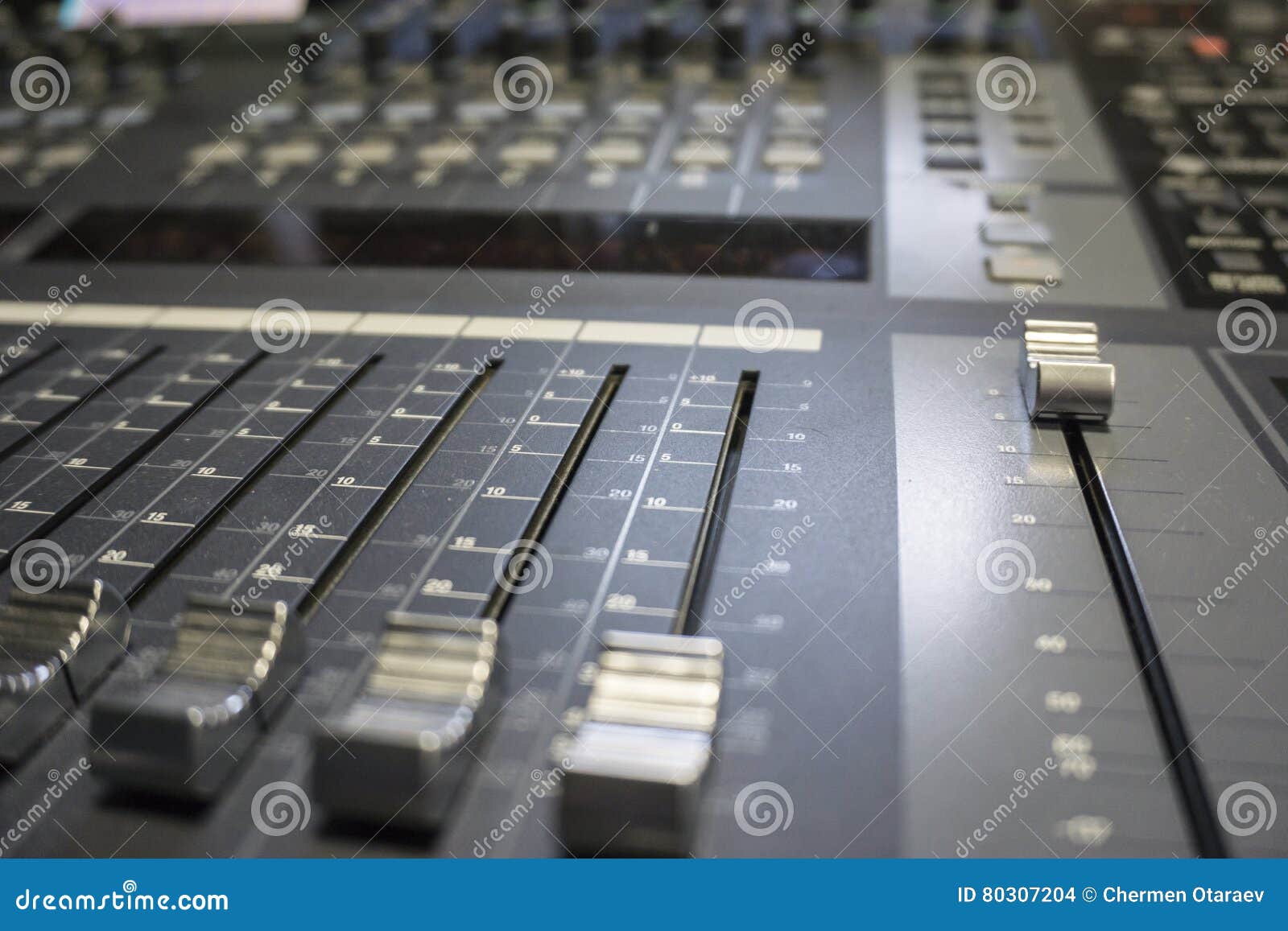 Audio Production Switcher of Television Broadcast Stock Photo Image