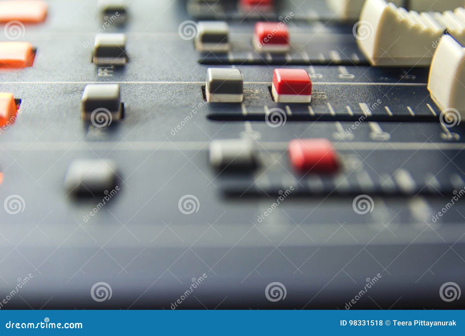 Audio Mixer Slider Control Vintage Color Stock Photo 1186205893