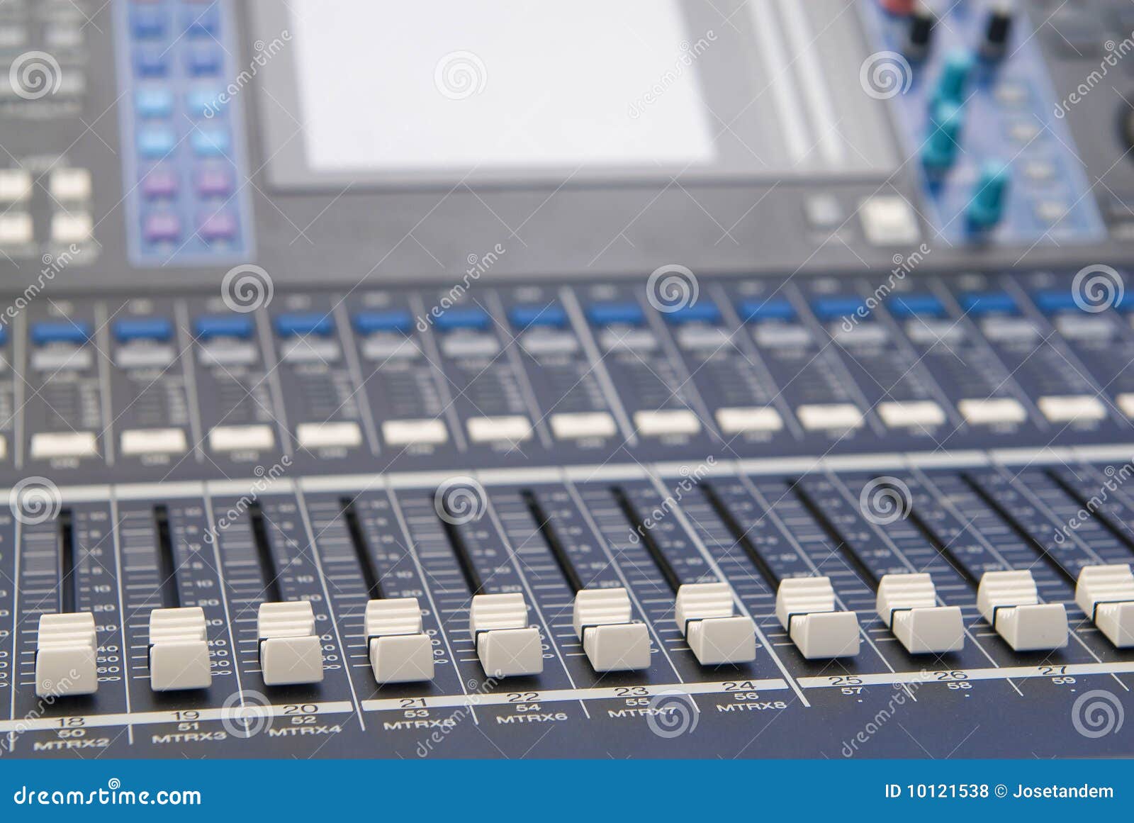 Audio sound mixer console stock photo. Image of equipment 10121538