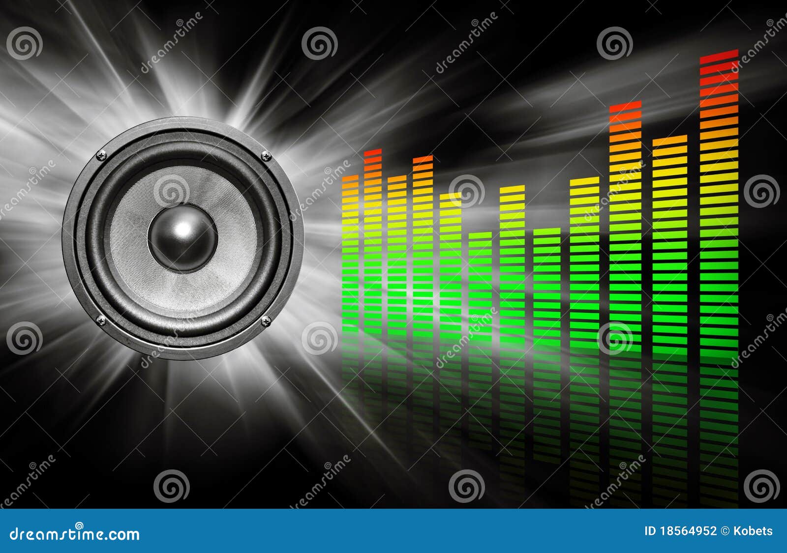 Audio Speaker Equalizer on Black Stock Illustration - Illustration of technology, volume: 18564952