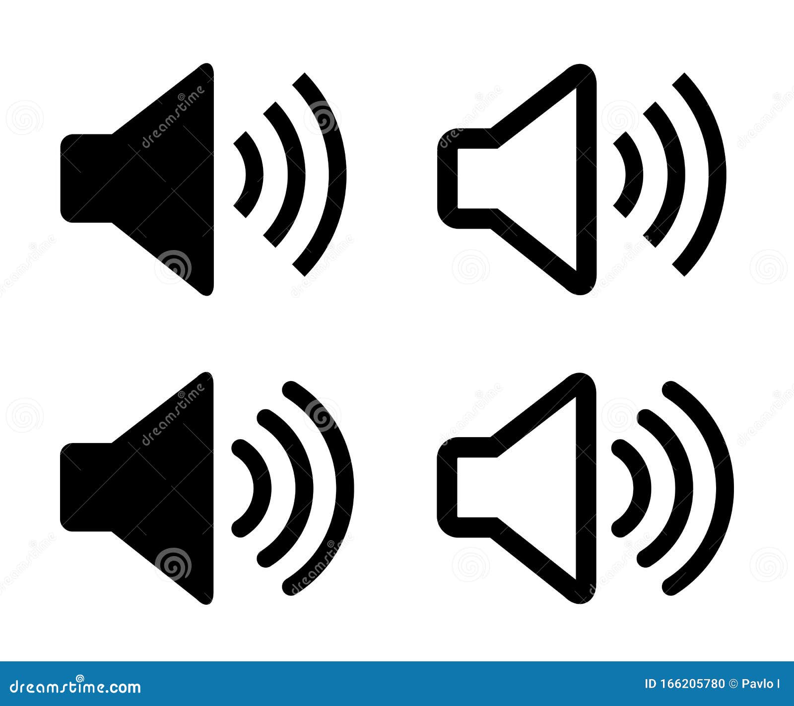 Audio Speaker Volume Icon for Apps and sites Stock Vector Stock