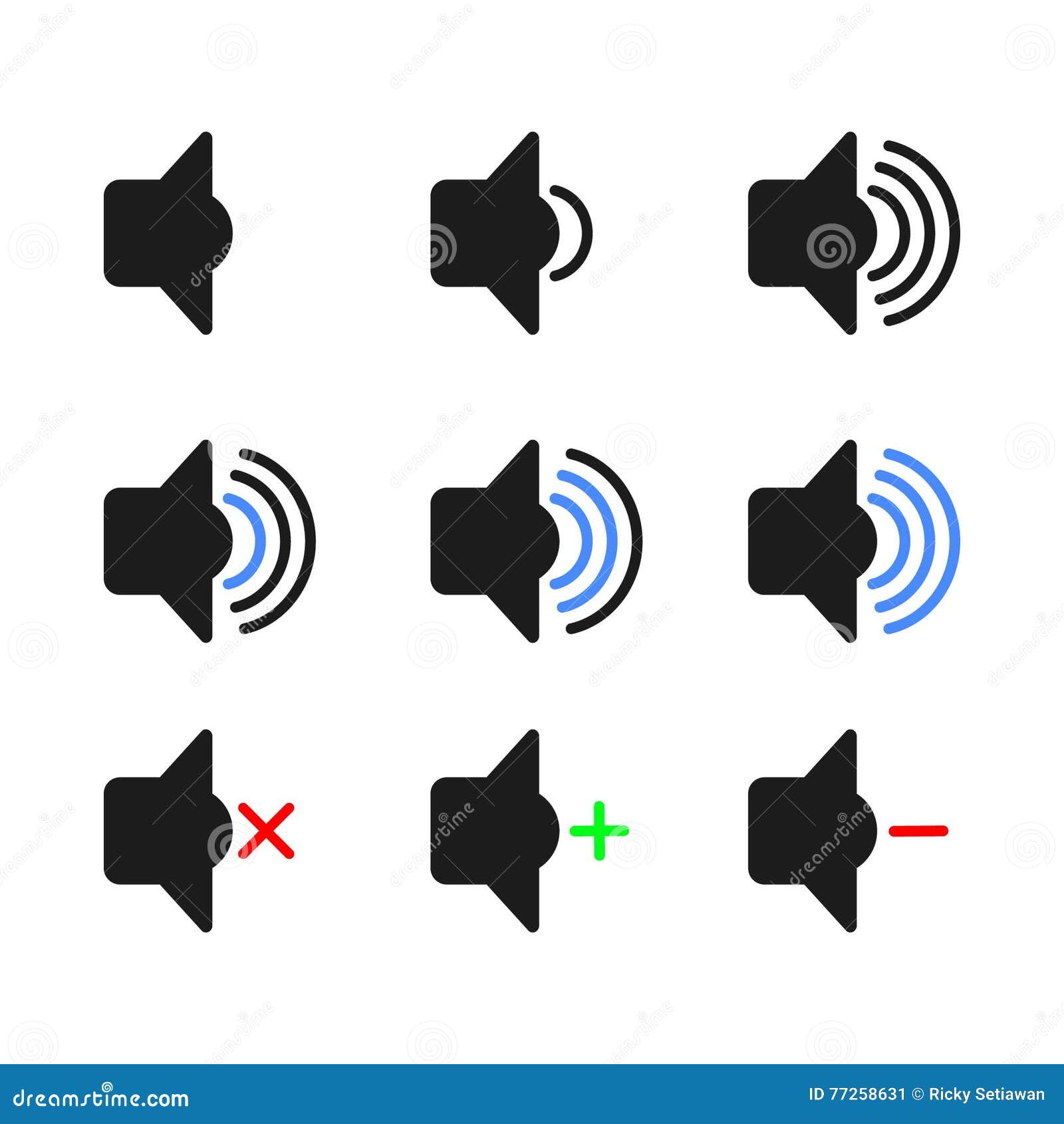 Audio Speaker Volume Icons stock vector. Illustration of loudspeaker