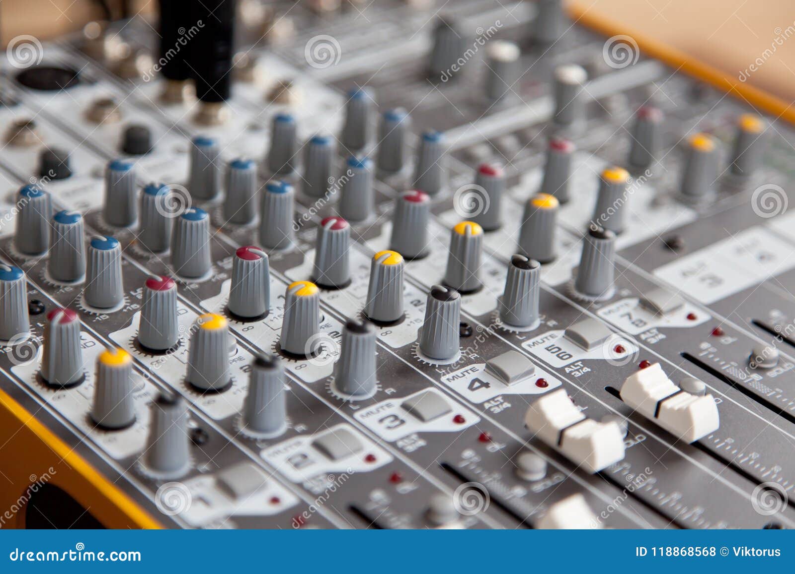 Audio Studio Sound Mixer Equalizer Board Controls Stock Photo Image