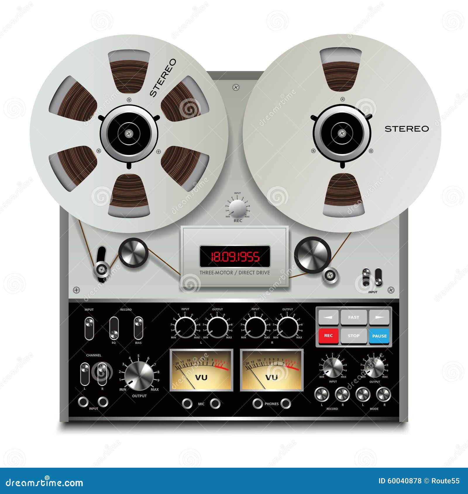 Audio tape recorder stock vector. Illustration of retro - 60040878