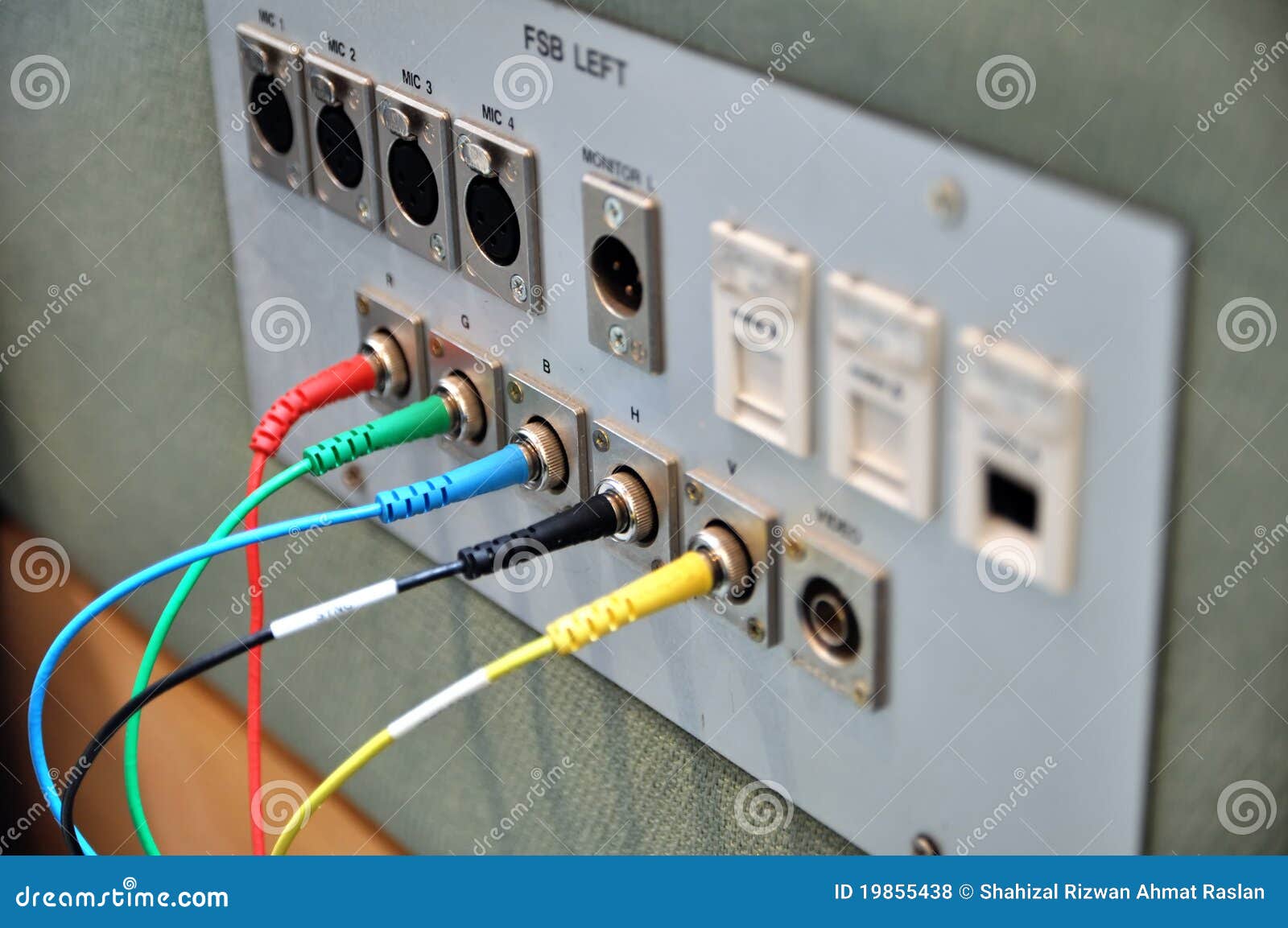 Audio and Video Connector Panel Stock Photo Image of electronic, electrical 19855438